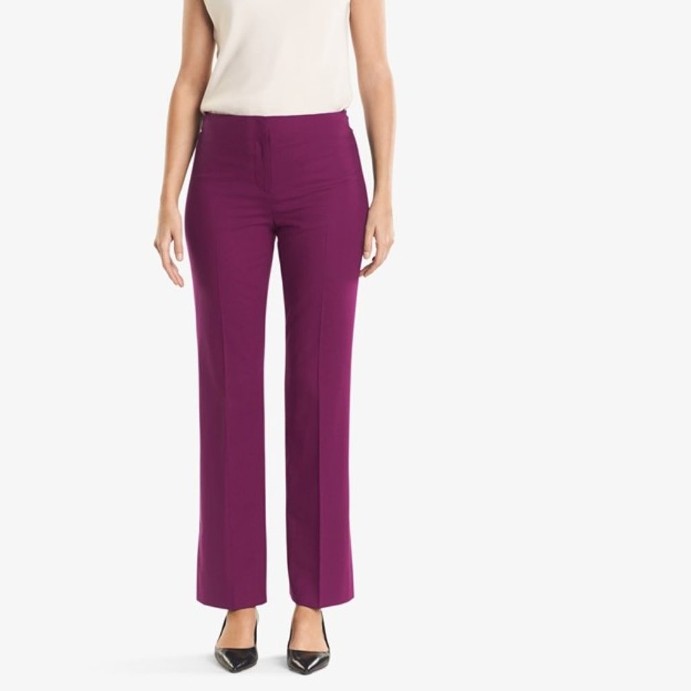 The Clooney Pant—Tropical Wool -- Deep Plum -- Size 10